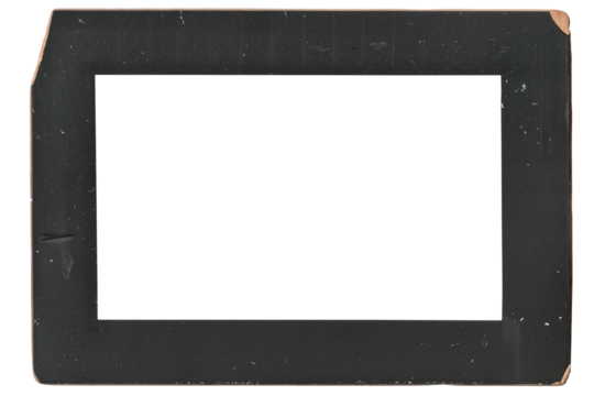 Black Old Photo Frame Texture. Isolated PNG Postcard. Ripped Border. Torn Paper Figured Edges. Vintage Card For Overlay - Powered by Adobe