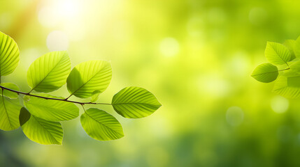 Green leaves glow with sunlight creating a soft, abstract background. Great for eco-friendly posters, nature-themed presentations, and wellness branding.