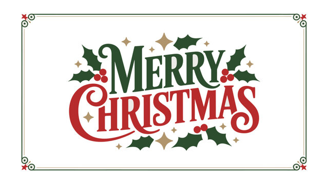 Merry Christmas Graphic: Festive text design in the spirit of holiday cheer, a visual embrace of goodwill and joyous celebration.