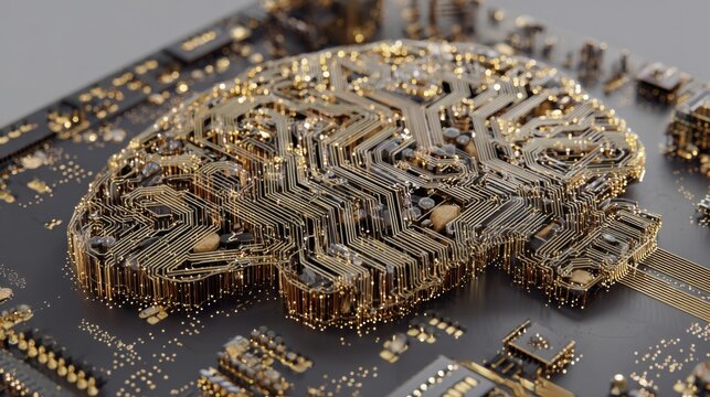 Abstract brain circuit board nanotechnology