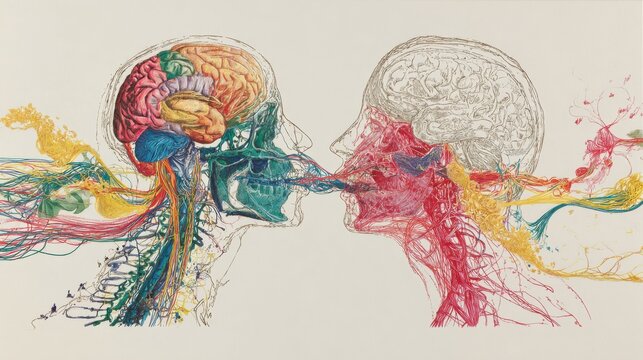 Abstract human brain connection conceptual art