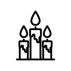 Three Candles With Dripping Wax Glow On A Simple Base For Warm Ambience Decor Setting