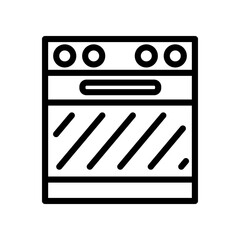 Stylized Kitchen Oven Icon With Stove Burners And Glass Door For Stock Imagery