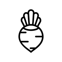 Minimalist Beet Root Icon With Leafy Top For Food, Farm, Or Market Use