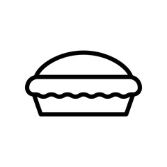 Pie Dessert Icon With Crust And Wavy Filling, Simple Food Illustration For Bakery, Menu, And Food Blog