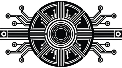 Obraz premium Computer Hardware Circuit Schematic Vector