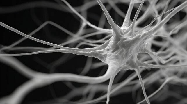 Close up of abstract neural network connections