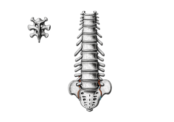 Detailed spinal column illustration for educational use