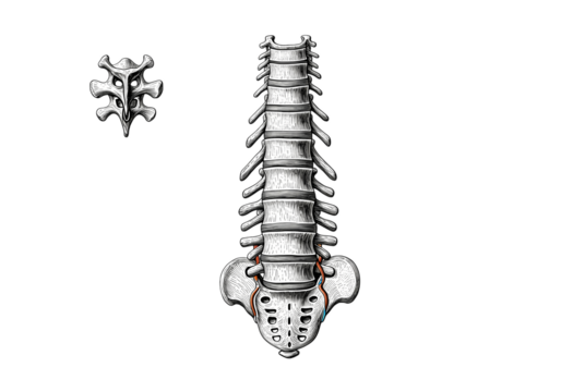 Detailed spinal column illustration for educational use