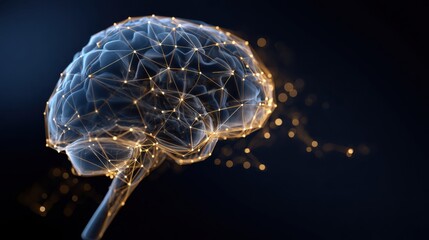 Digital brain with glowing network connections