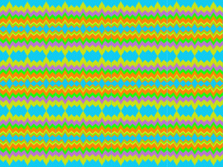 Ikat Traditional Pattern Textile Design Blue, yellow, green, purple