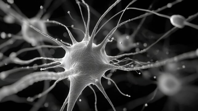 Microscopic nerve cell and connections in motion - Powered by Adobe