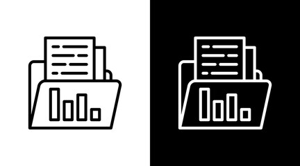 Data Report White Icon Set Design