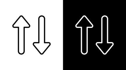 Sorting Arrows White Icon Set Design