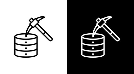 Data Mining White Icon Set Design