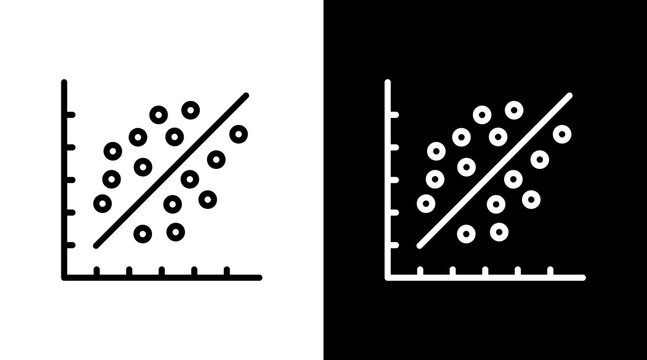 Scatter Plot White Icon Set Design