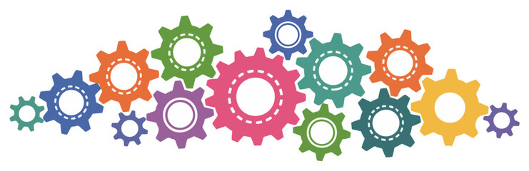 colorful abstract gear cogwheel design