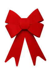 bright red bow isolated on white background