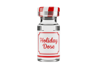 Holiday Dose Vial with Festive Candy Cane Cap: A Prescription for Christmas Cheer and Seasonal Joy