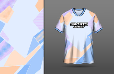 Sport jersey design with abstract geometric pastel colorful