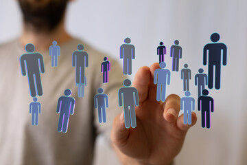 Abstract representation of interconnected people, symbolizing teamwork, collaboration, and social networking wi