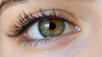 Obraz premium Lash line definition detailed human eye macro photography natural eyelash texture separation upper lower lines iris patterns natural pupil reflection tear drop