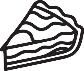 Pie slice vector icon - dessert, food, bakery graphics eps silhouette