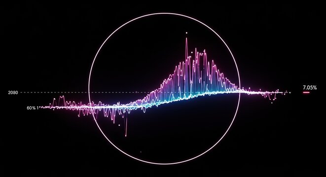 Abstract graphic illustration of a perfect bell curve showing statistical analysis and data modeling distribution probability ,research ,measurement ,graphic