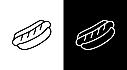 Hot Dog  White Icon Set Design