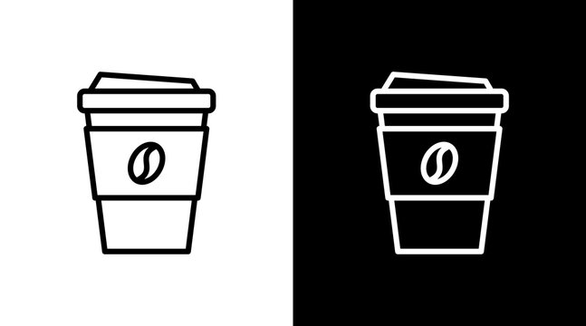 Coffee Cup  White Icon Set Design