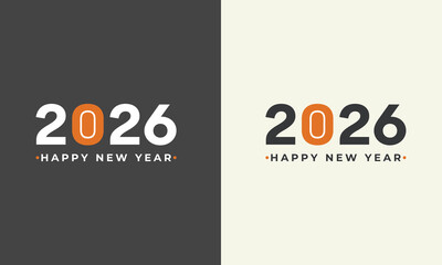 Happy new year 2026 dual color greeting card design