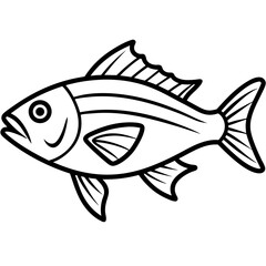 Snapper line art vector