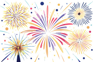 Colorful fireworks exploding in a vibrant festive night event