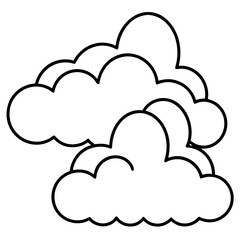 Cloudy line art vector