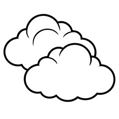 Cloudy line art vector