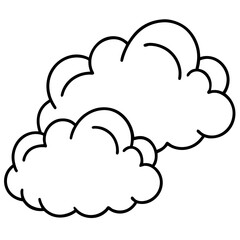 Cloudy line art vector