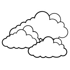 Cloudy line art vector
