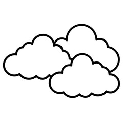 Cloudy line art vector