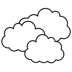 Cloudy line art vector