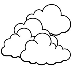 Cloudy line art vector