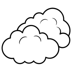 Cloudy line art vector