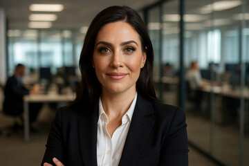 Professional Female Executive Portrait in Bright Contemporary Workspace