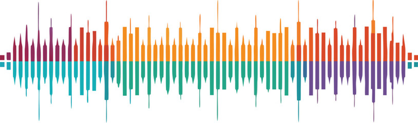 Colorful audio spectrum equalizer waveform sound frequency bars