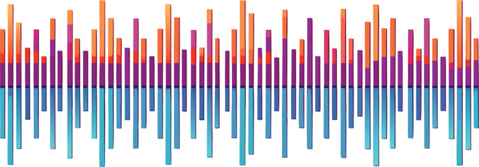 Vibrant sound wave or data visualization on a white background