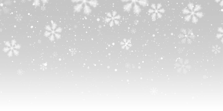 Winter snowfall with snowflakes and cold storm effect PNG overlay background