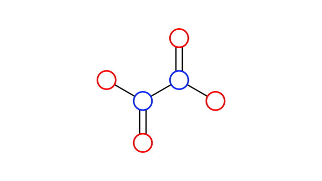 dinitrogen tetroxide molecule, structural chemical formula, ball-and-stick model, isolated image oxidizing agent