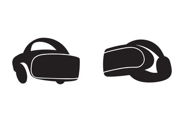 VR headset silhouette with white background