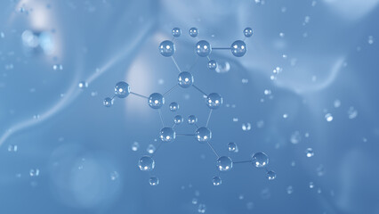 beta-d-fructose molecular structure, 3d model molecule, monosaccharide structural chemical formula view from a microscope