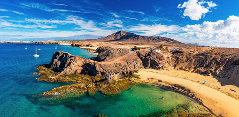 Playa de Papagayo Beach, Lanzarote, Canary Islands, Spain © engel.ac