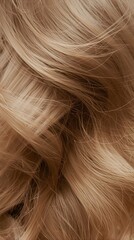 Naklejka premium Thick curly blonde hair. The elegant composition symbolizes beauty, hair health, and professional salon care — ideal for use in advertising, packaging design, and promotional materials. 